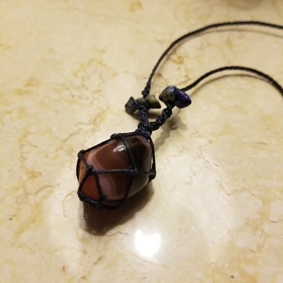 UNISEX Agate stone necklace - Picture 4 of 4